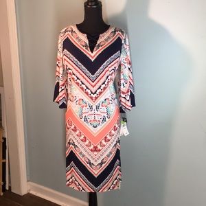 NWT 1x Studio One patterned dress 3/4 in sleeves.